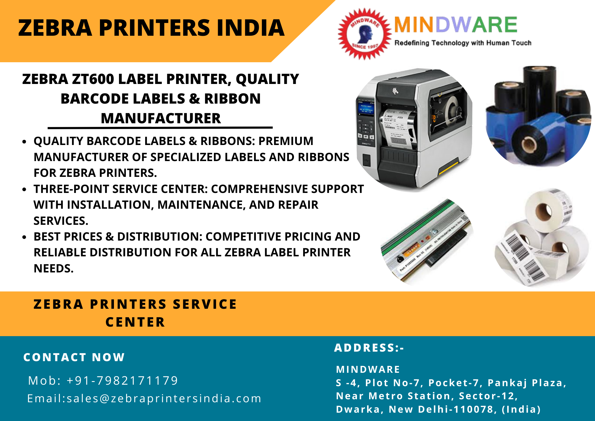 Zebra ZT600 Industrial Barcode Label Printer By Mindware